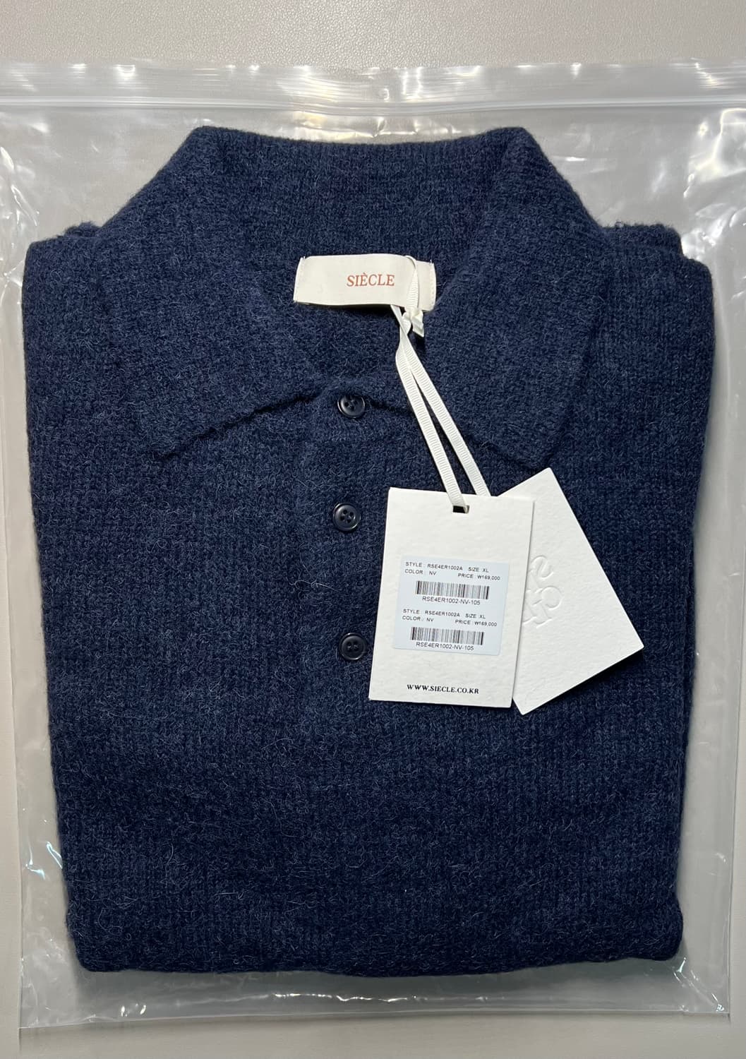 시에클 알파카 폴로 니트 네이비 XL 새상품 판매 정가 16.9만  상품이미지6
