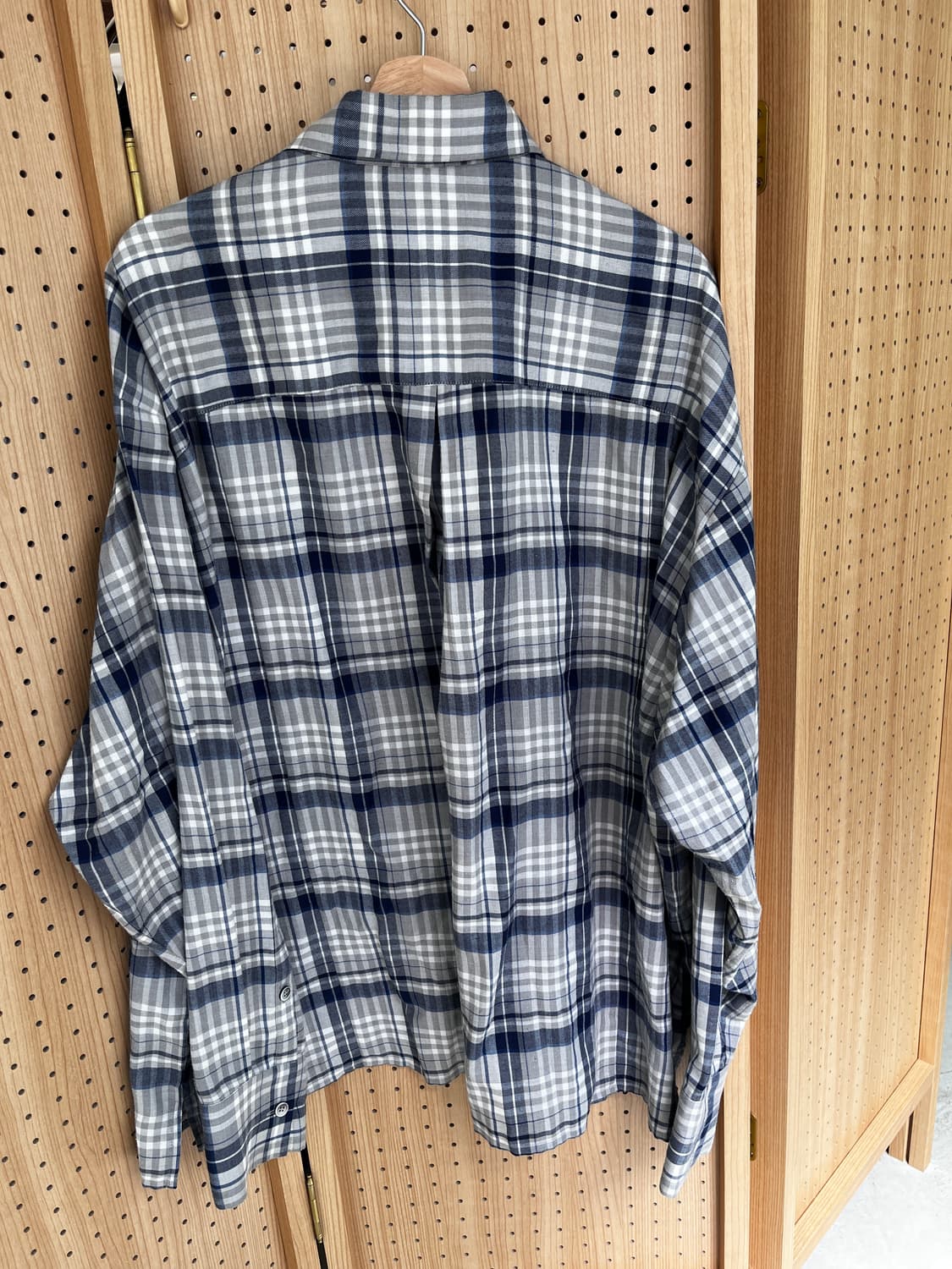 [1] RBU 오버사이즈 체크셔츠 그레이 상품이미지4