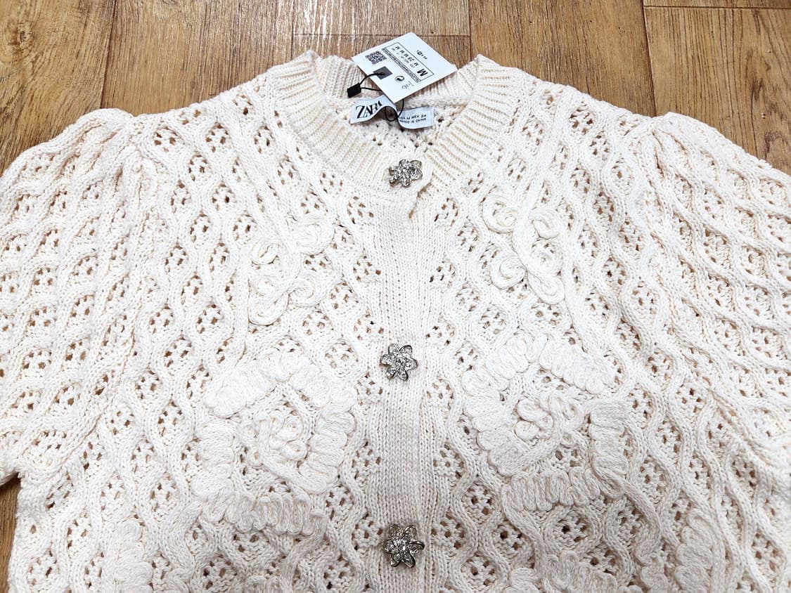 자라(ZARA) 주얼리 버튼 니트가디건 55-66 새상품 상품이미지5