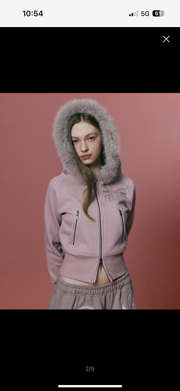 플노팔 후드집업 Becky Fur Hoodie Jacket (Pink) 상품이미지1