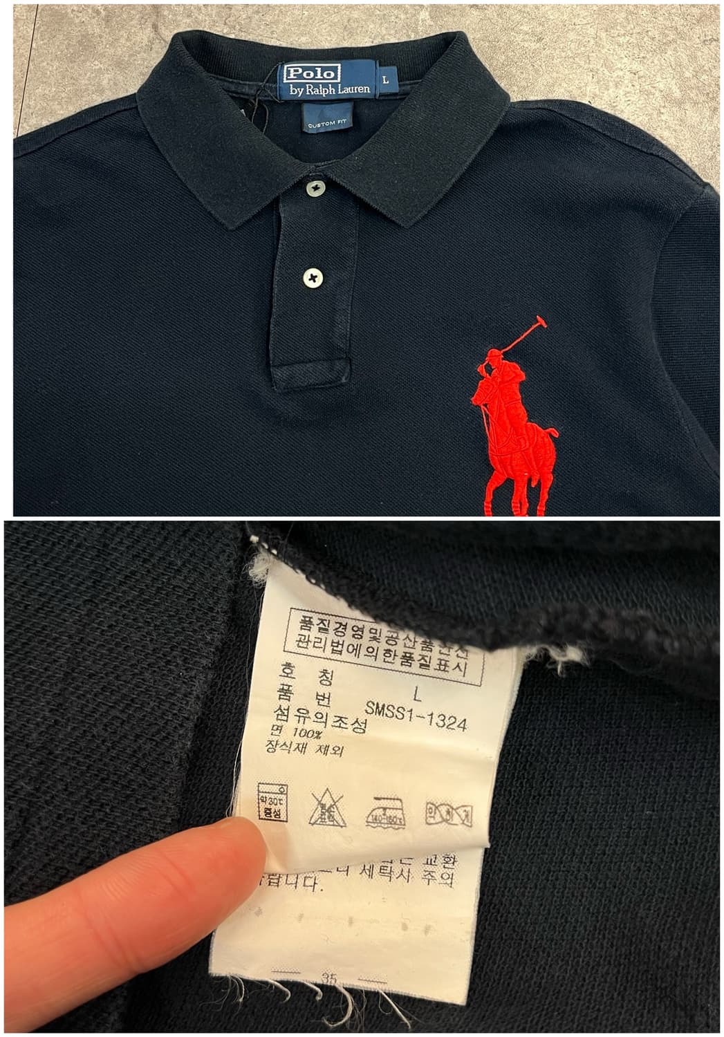 폴로 랄프로렌 빅포니 반팔 카라티 블랙 L #csz2731  상품이미지3