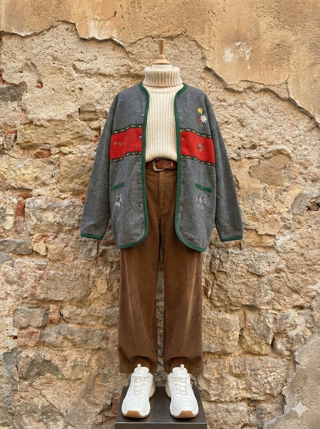 이탈리아산 빈티지 티롤리안 플리스 가디건 상품이미지2
