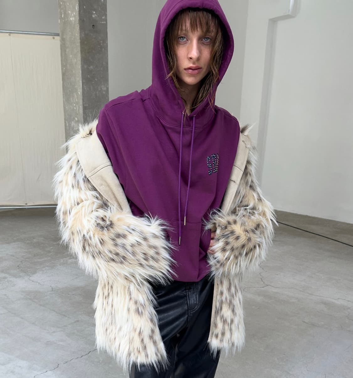 썬번프로젝트 SBPJ STAR HOODIE, PURPLE 상품이미지1