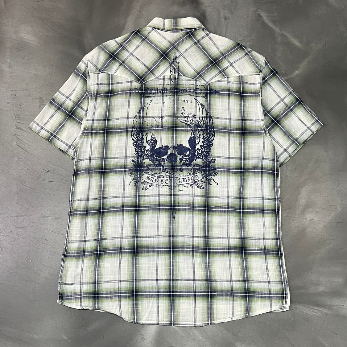  Route sixty six 그래픽 체크 하프 셔츠 y16330 상품이미지2