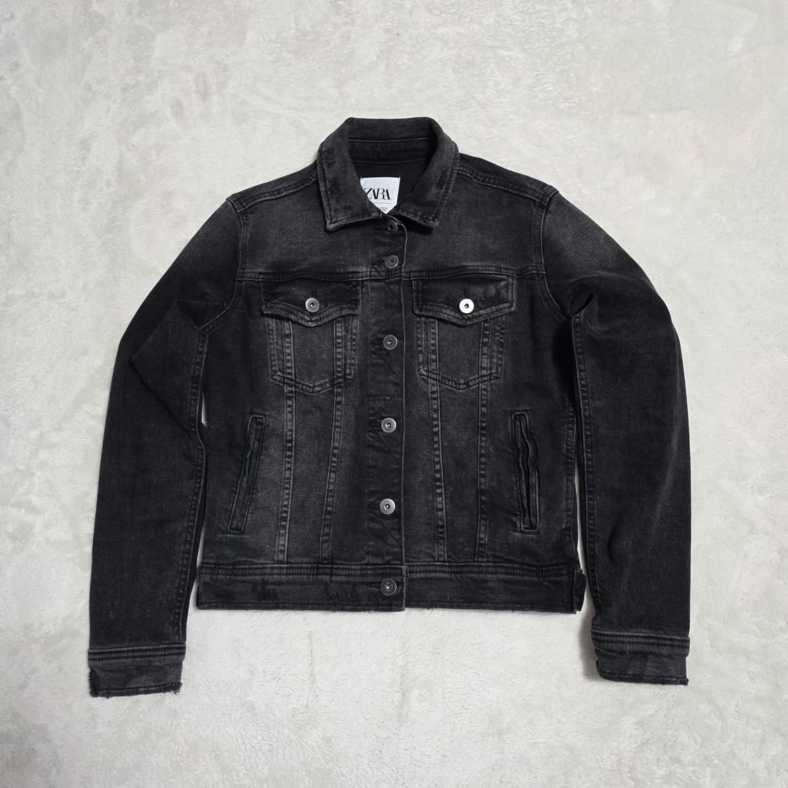 (S)여성 자라 블랙 워싱 데님 자켓 상품이미지1