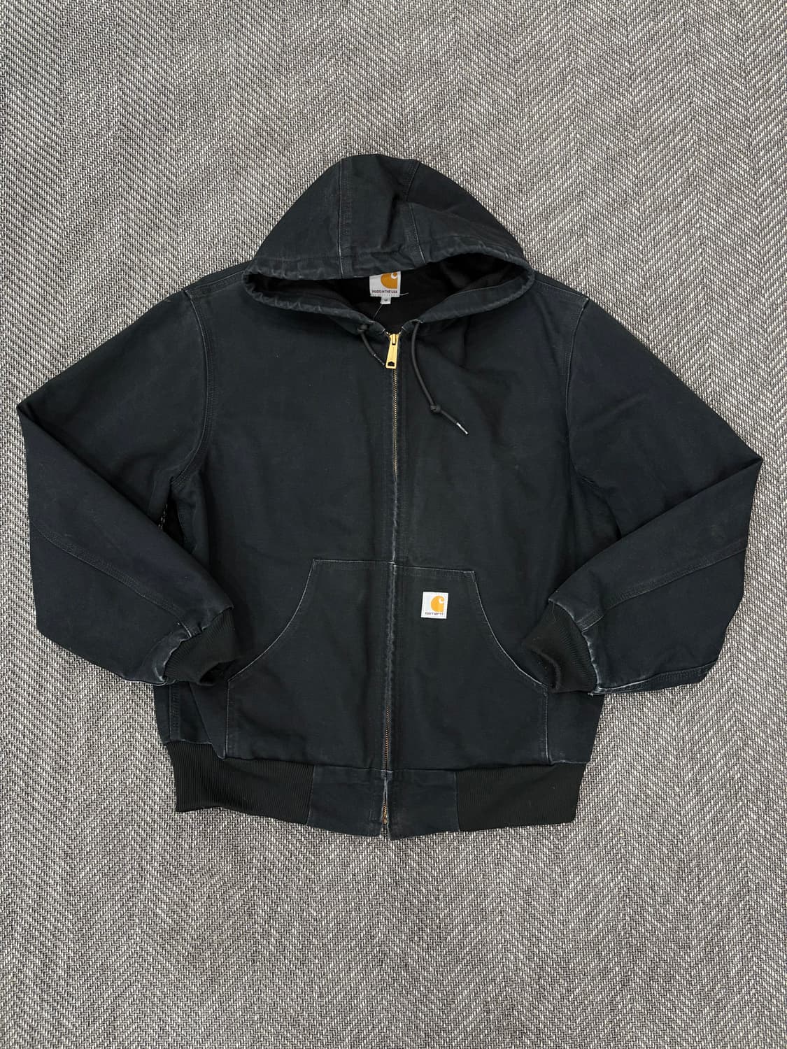 칼하트 워크자켓 후드집업 워싱블랙 상품이미지1