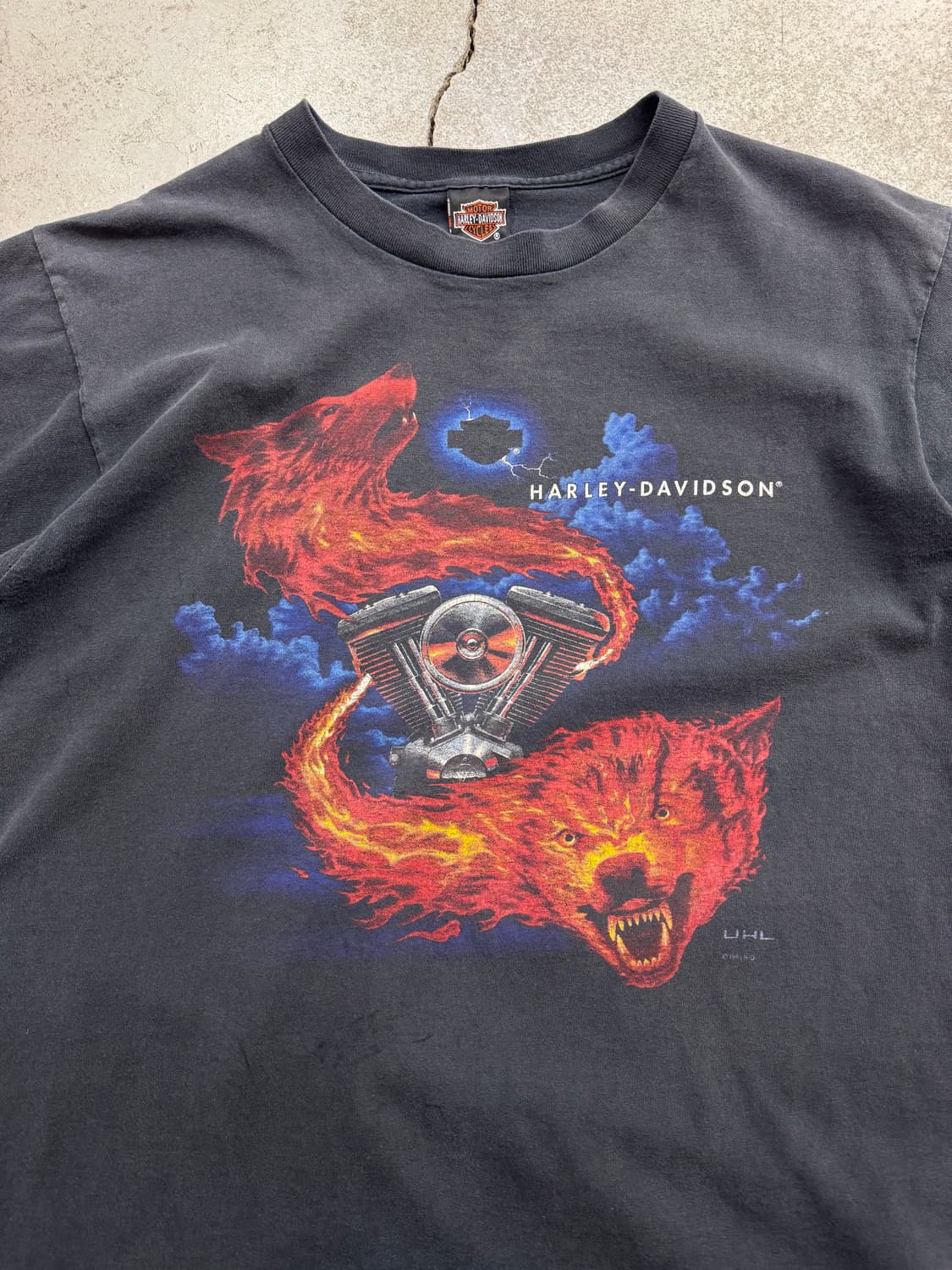 90s 할리데이비슨 파이어울프 반팔티 상품이미지2