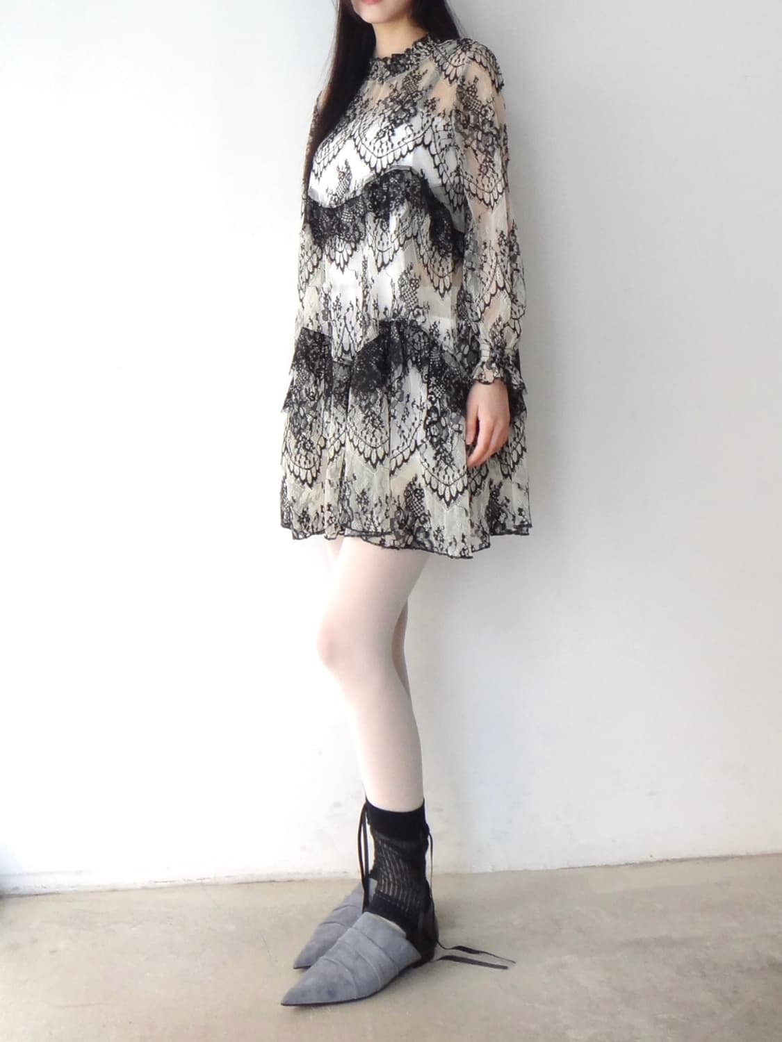 Swan lace shirring detail ops  상품이미지4