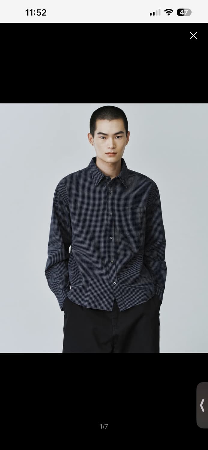 브랜디드 스토커즈 핀터 크롭셔츠 네이비,그레이 2장 상품이미지3