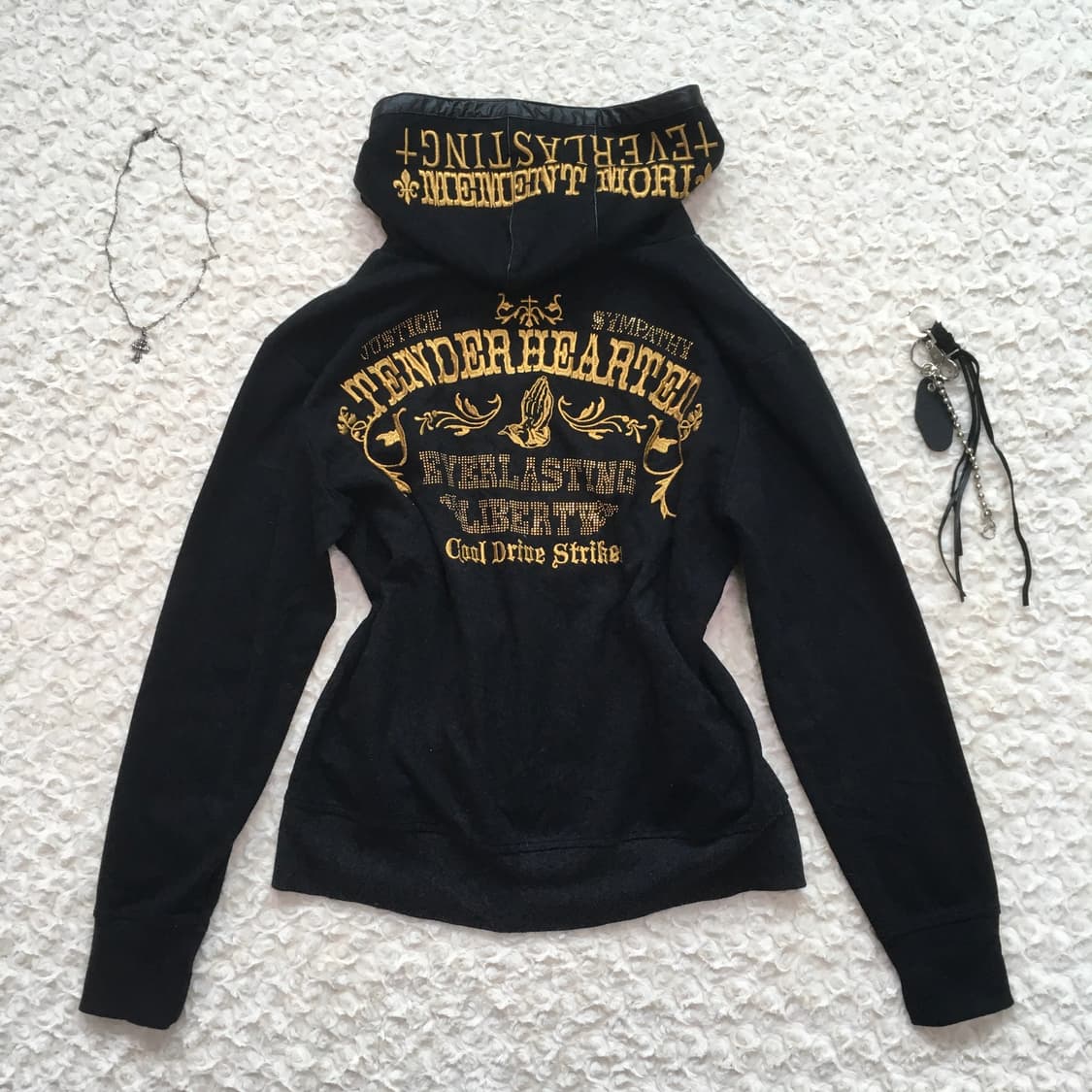 C.B.S handwork punk beads leather hood z 상품이미지7