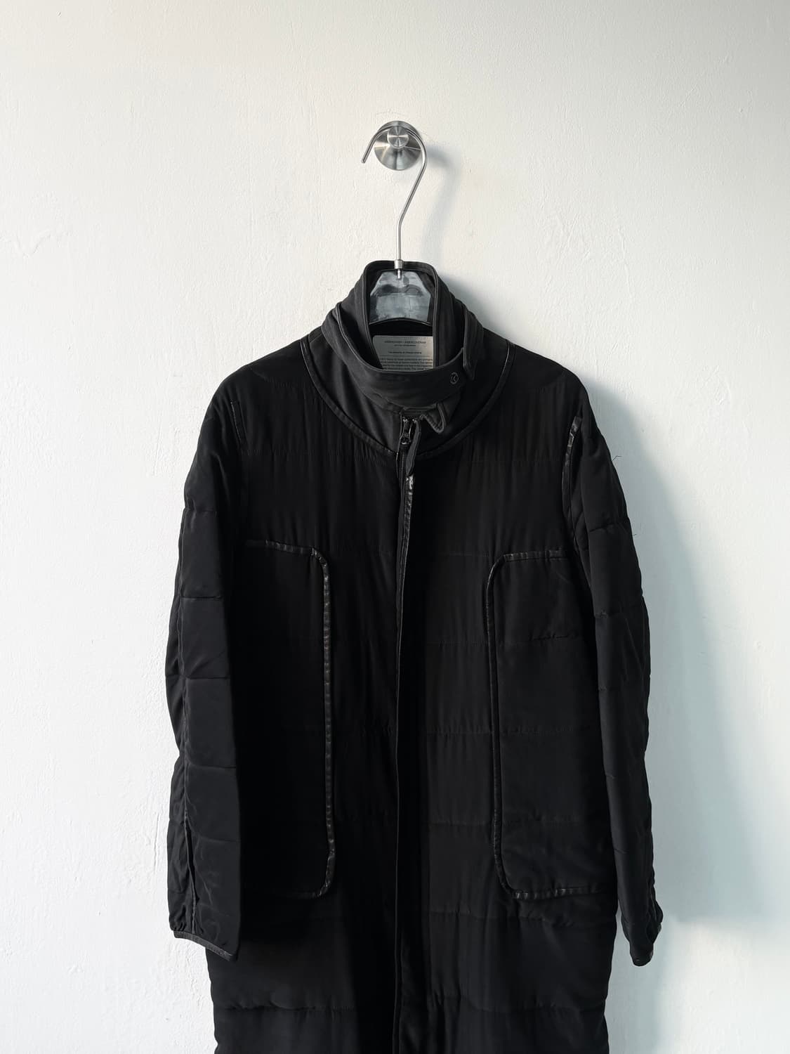 언더커버 하이넥 실크 레더 코트  상품이미지2