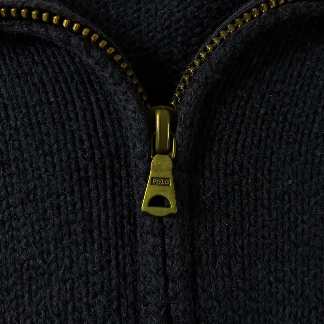Polo  폴로 랄프로렌 90,s 자수 코튼 네이비 반집업 니트 상품이미지4