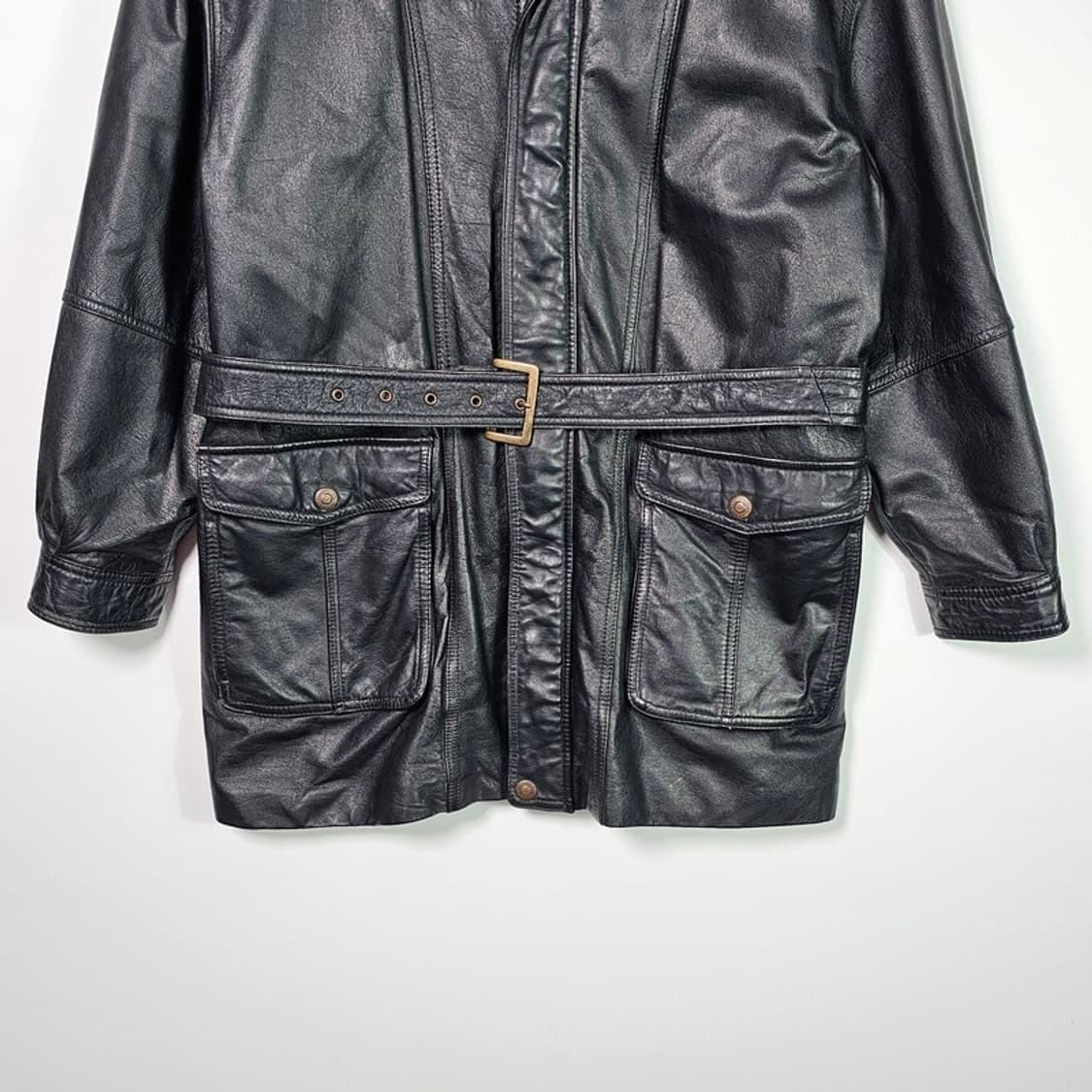 JANUDECER 빈티지 소가죽 자켓 XL 상품이미지4