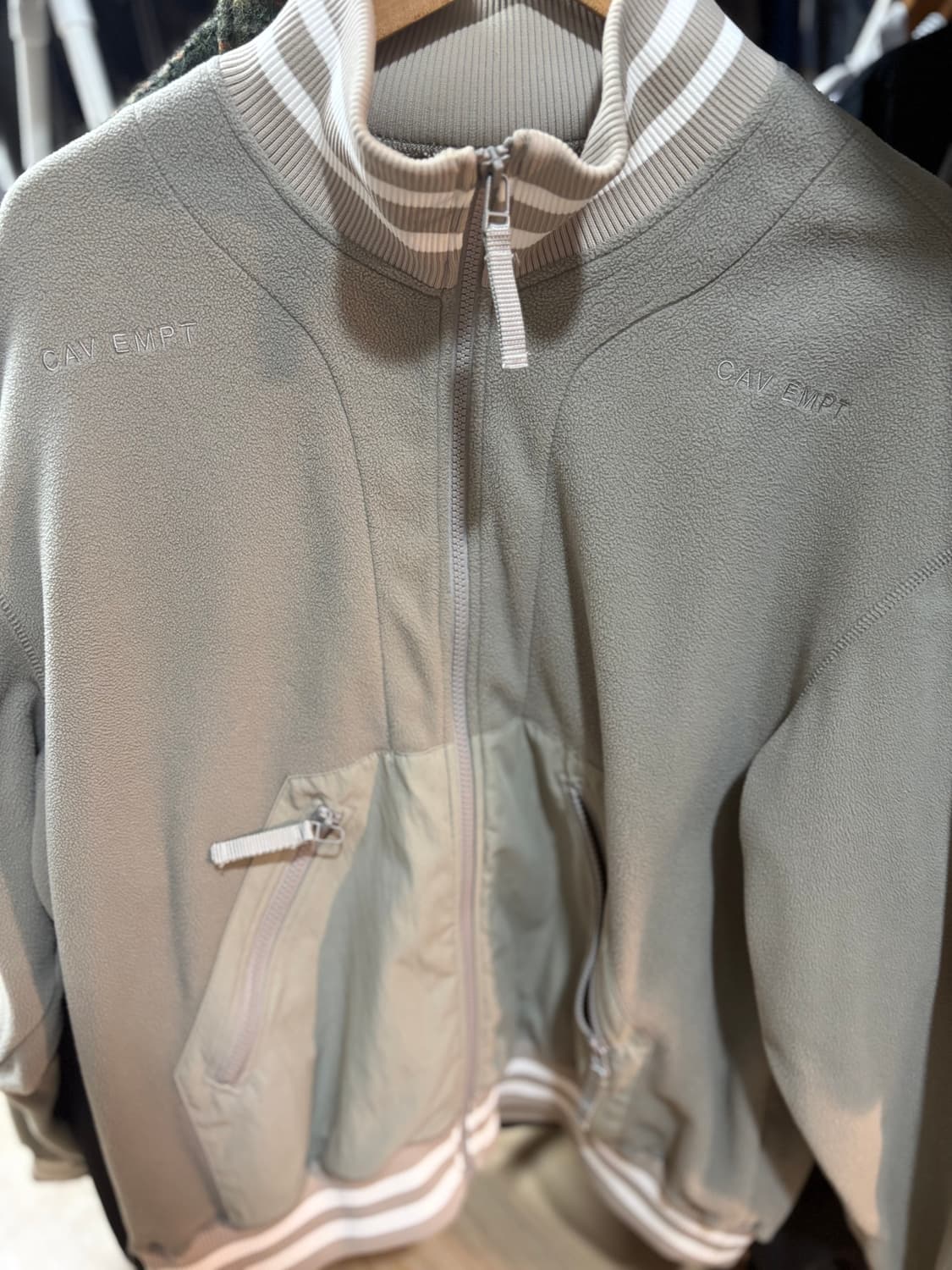 Cav Empt Fleece Zip Up Grey - 23SS 상품이미지3