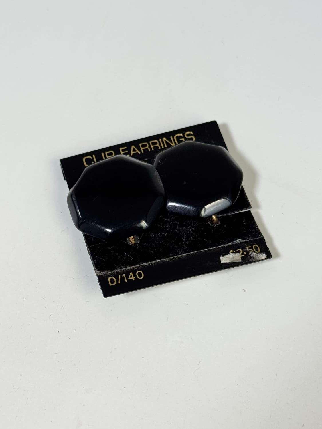 블랙 루사이트(Lucite) 팔각형 클립 귀걸이 상품이미지1