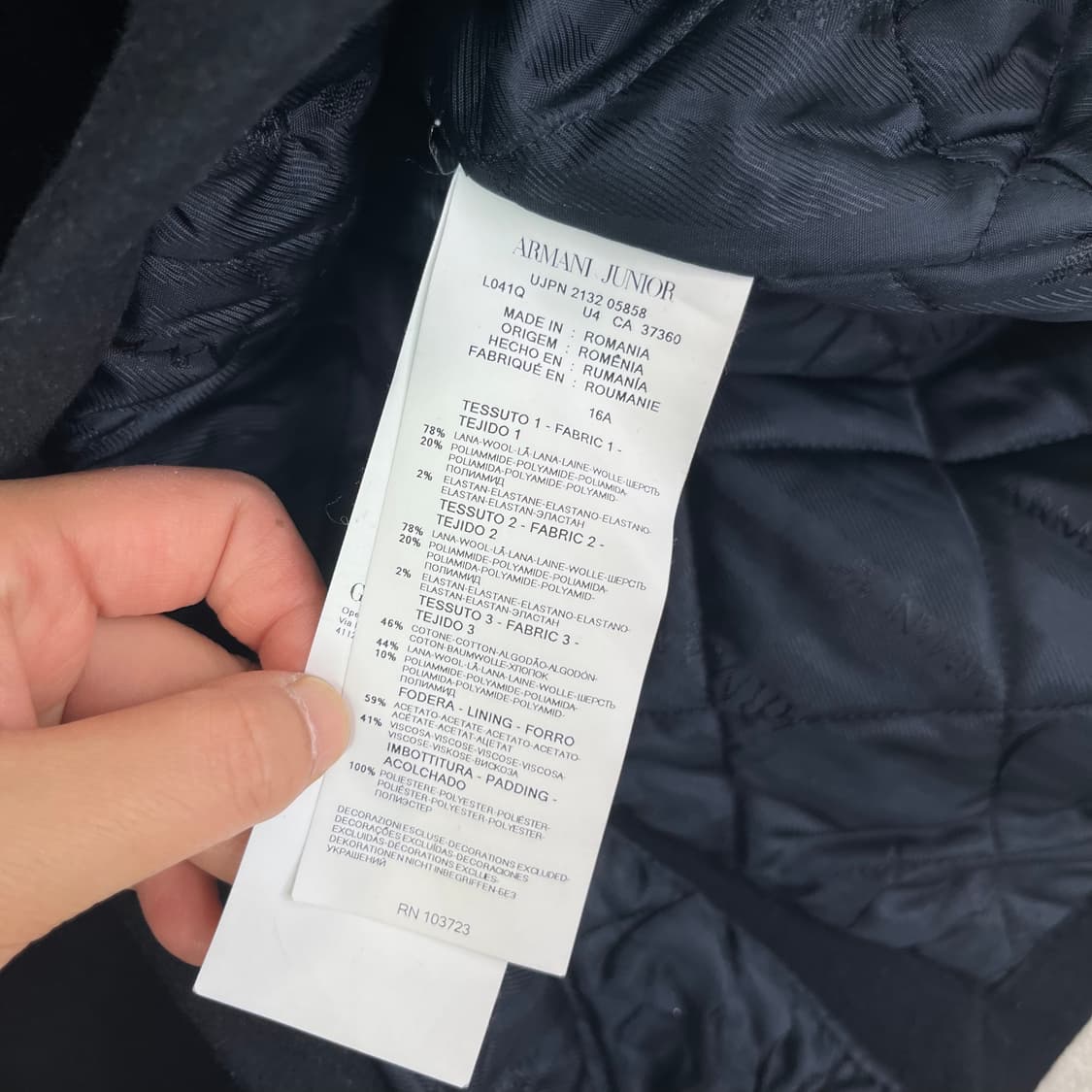 95 알마니 주니어 울 더블 코트 상품이미지6