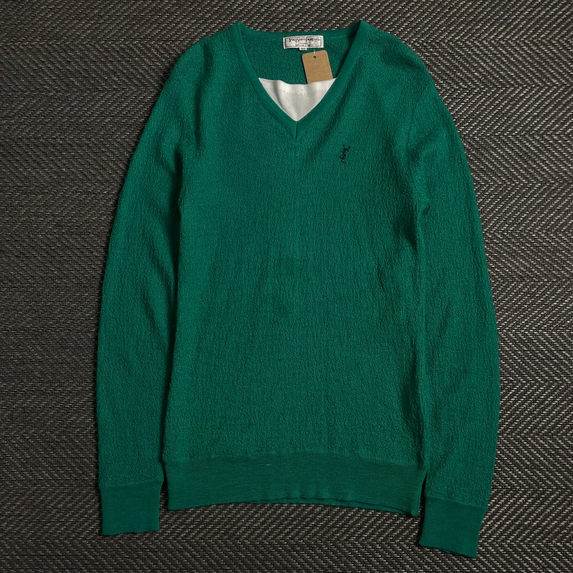 90s 입생로랑 아카이브 YSL 자수로고 미니멀 니트o 4720 상품이미지1