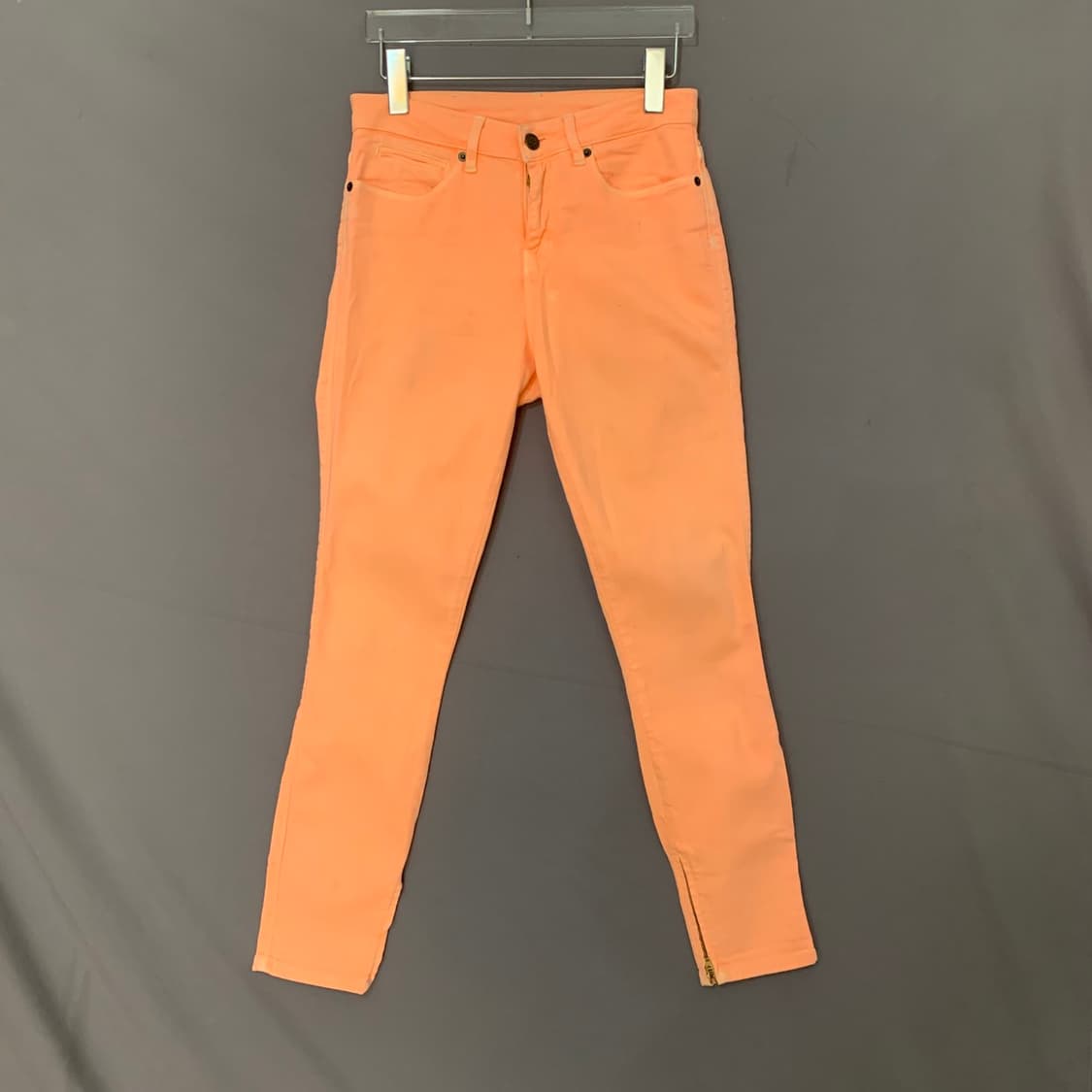 28인치 KSUBI 수비 스프레이 온 지퍼 스판 핑크 데님 청바지 상품이미지1