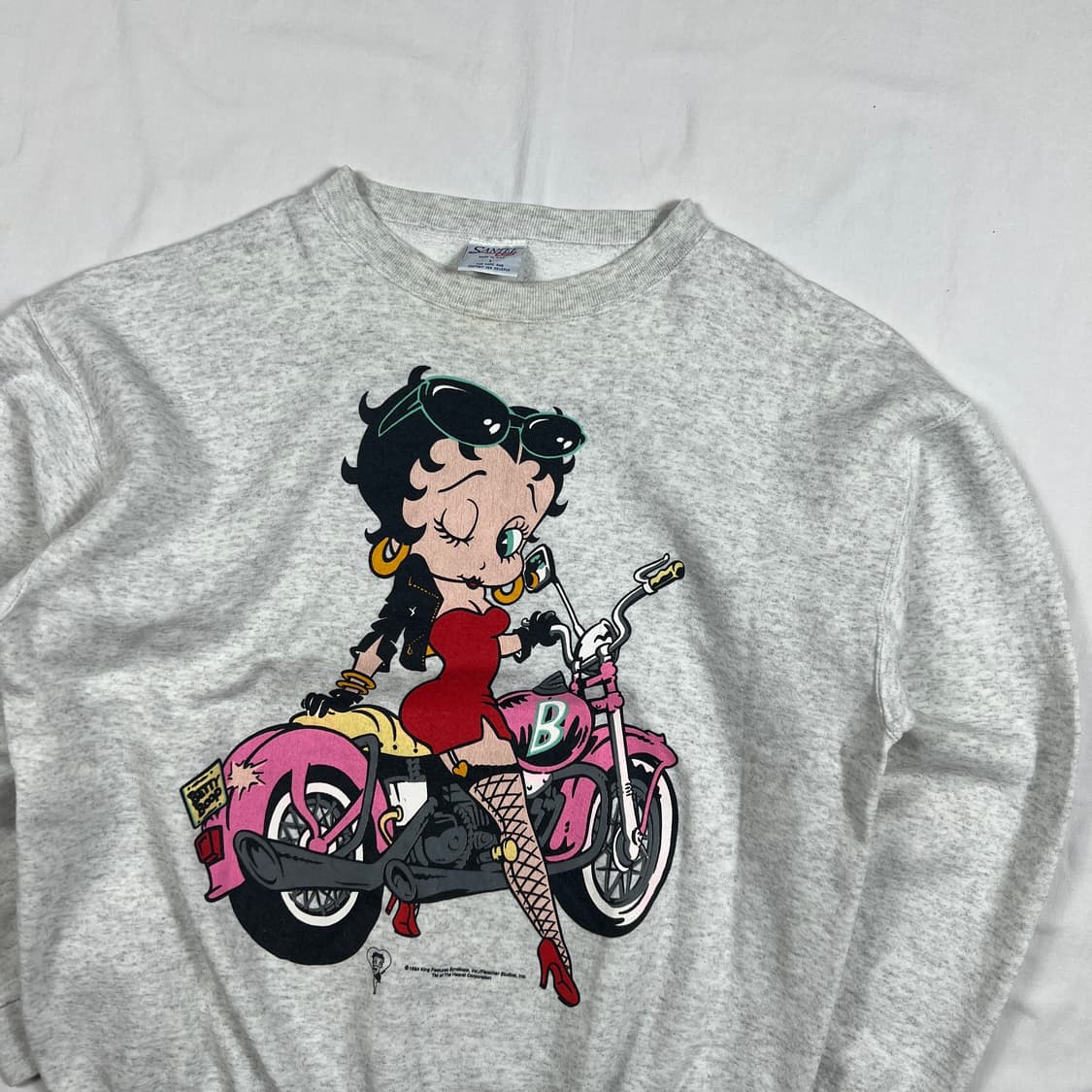 90‘s 94년도 베티붑 betty boop 카툰 로고 맨투맨 상품이미지2