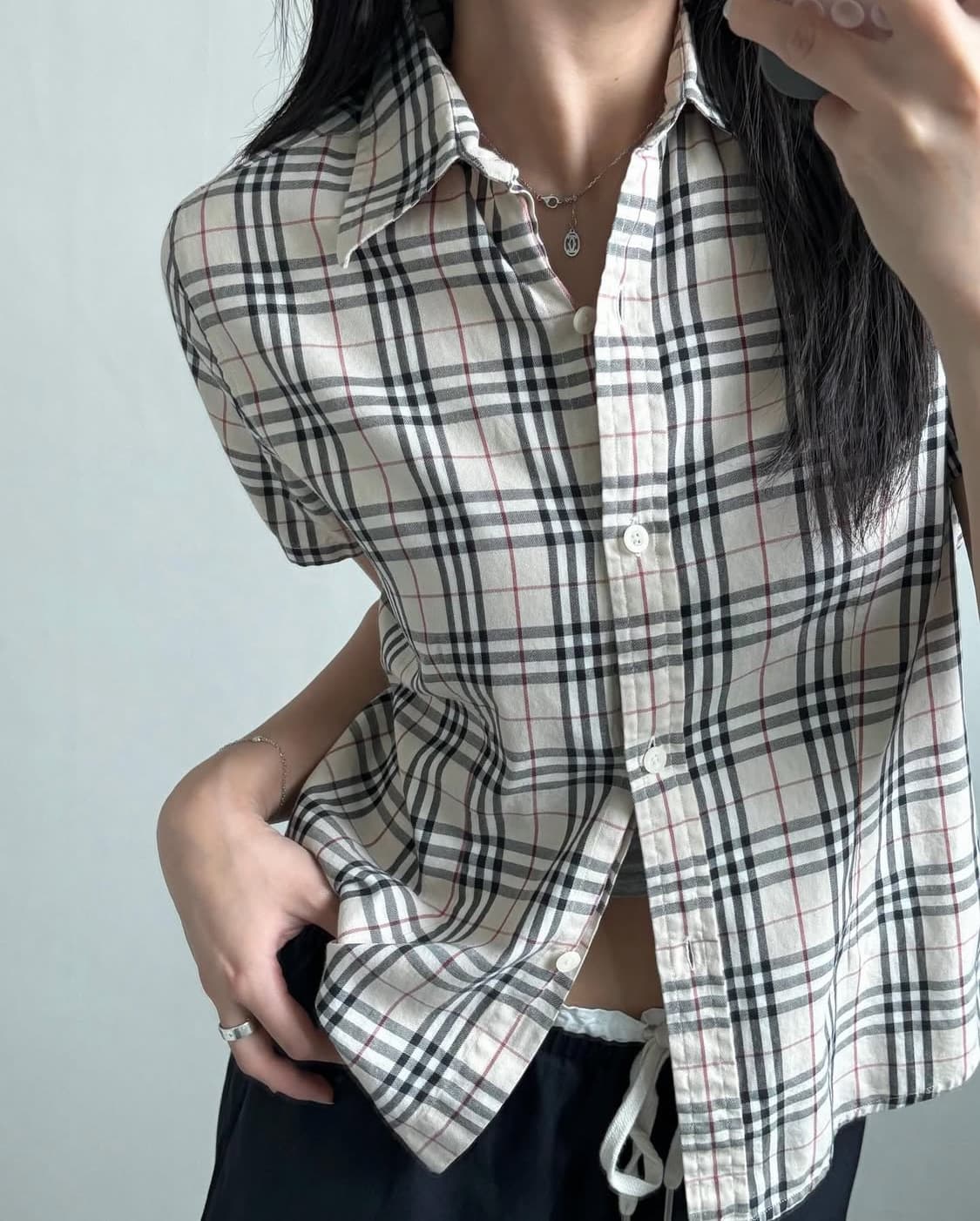 Burberry 버버리 우먼 노바체크 반팔 셔츠 상품이미지3