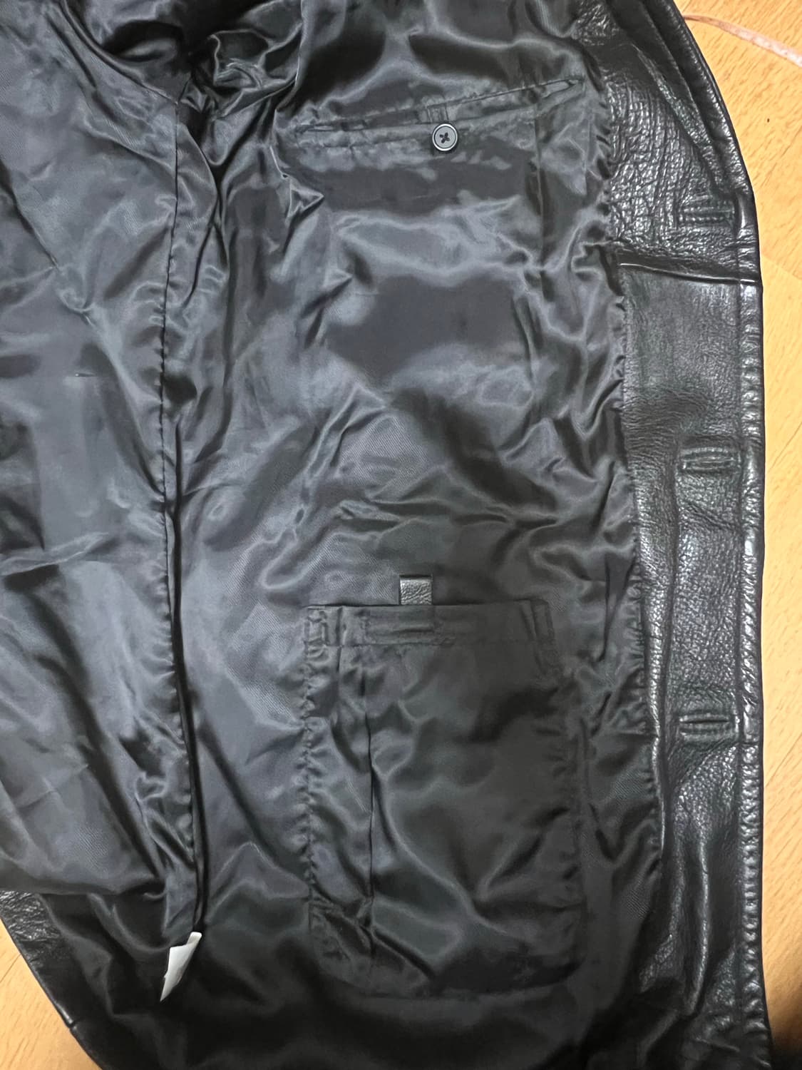 Perry Ellis Black Leather Car Coat 상품이미지5