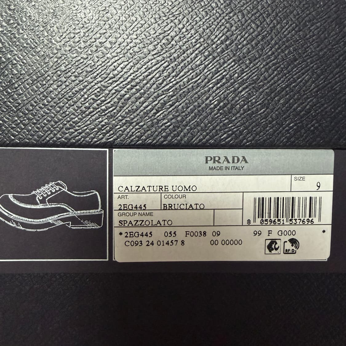 PRADA 프라다 더비 슈즈 (남성 구두) 브라운 UK9 상품이미지5