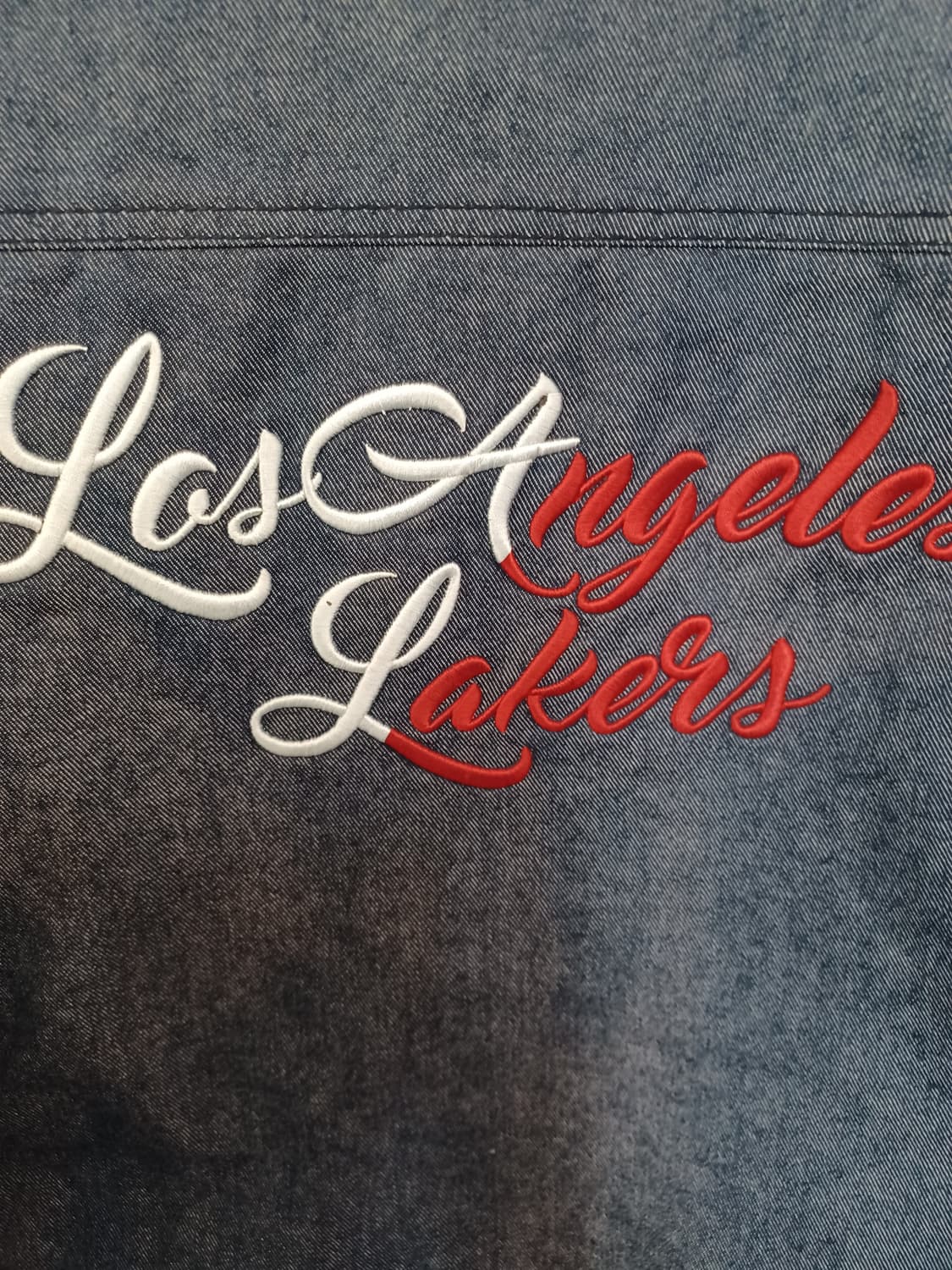 Nba 로스엔젤레스 레이커스 자수 데님 초어자켓 xl 상품이미지3