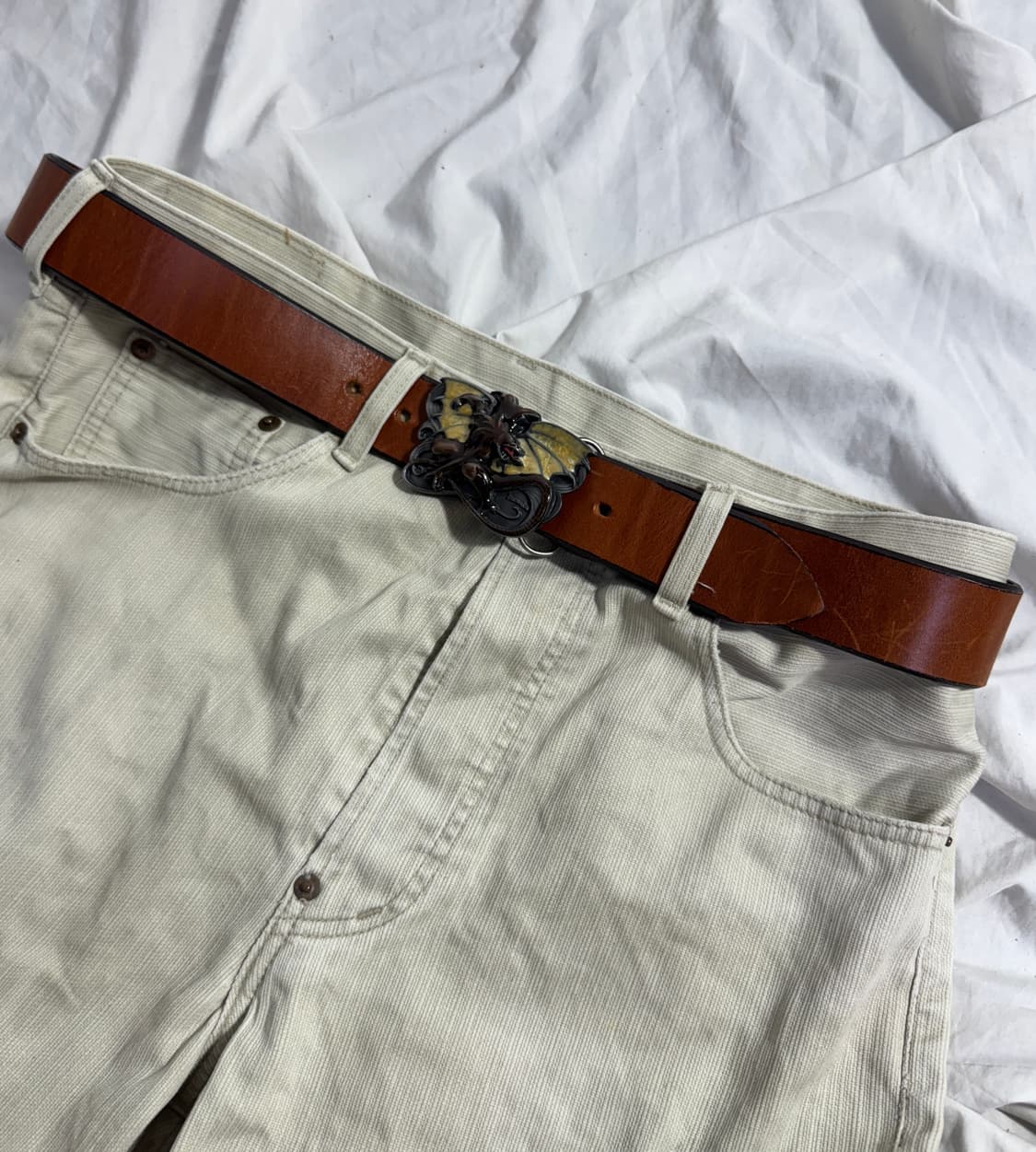 90s usa boris vallejo 드래곤 버클 레더 벨트 판타지 상품이미지2