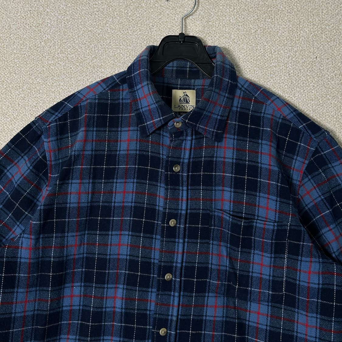 (L) 90s 랑방 플란넬 체크 셔츠  상품이미지3