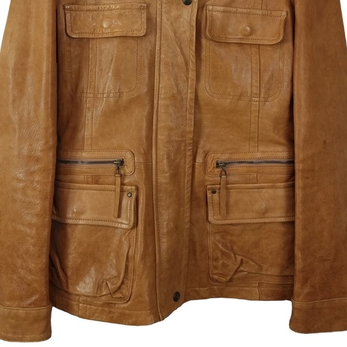 [잇미샤] 리얼 쉽스킨 양가죽 멀티 포켓 레더 필드 자켓 M19995 상품이미지5