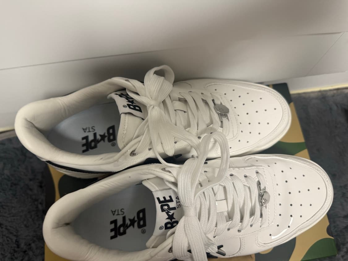 ( 1회 실착 280 )  베이프 스타 #2 화이트 블랙 상품이미지3