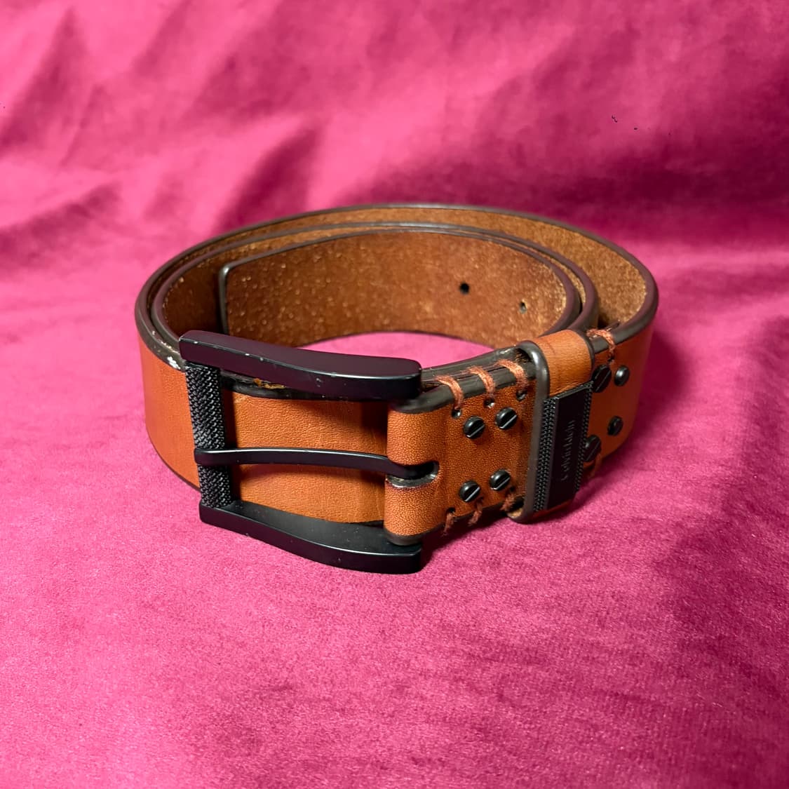 캘빈클라인 솔리드 브라운 레더 벨트 상품이미지2