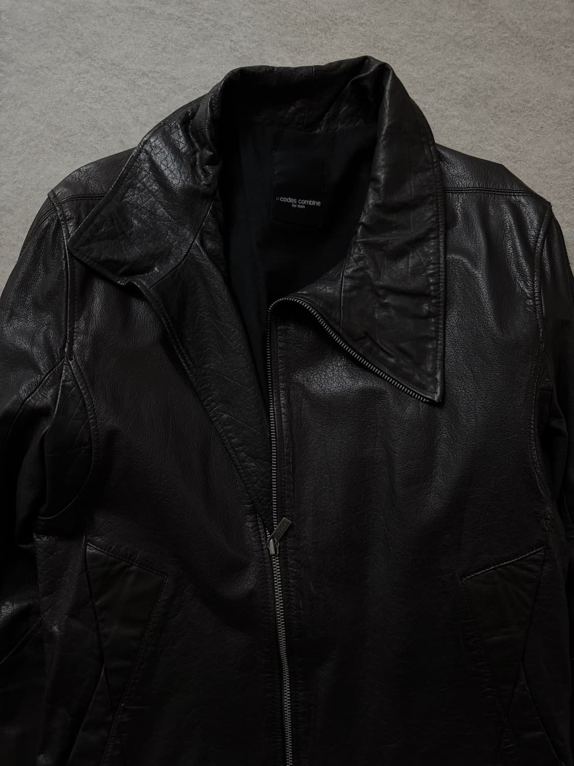 코데즈컴바인 비대칭 카우레더자켓 상품이미지5