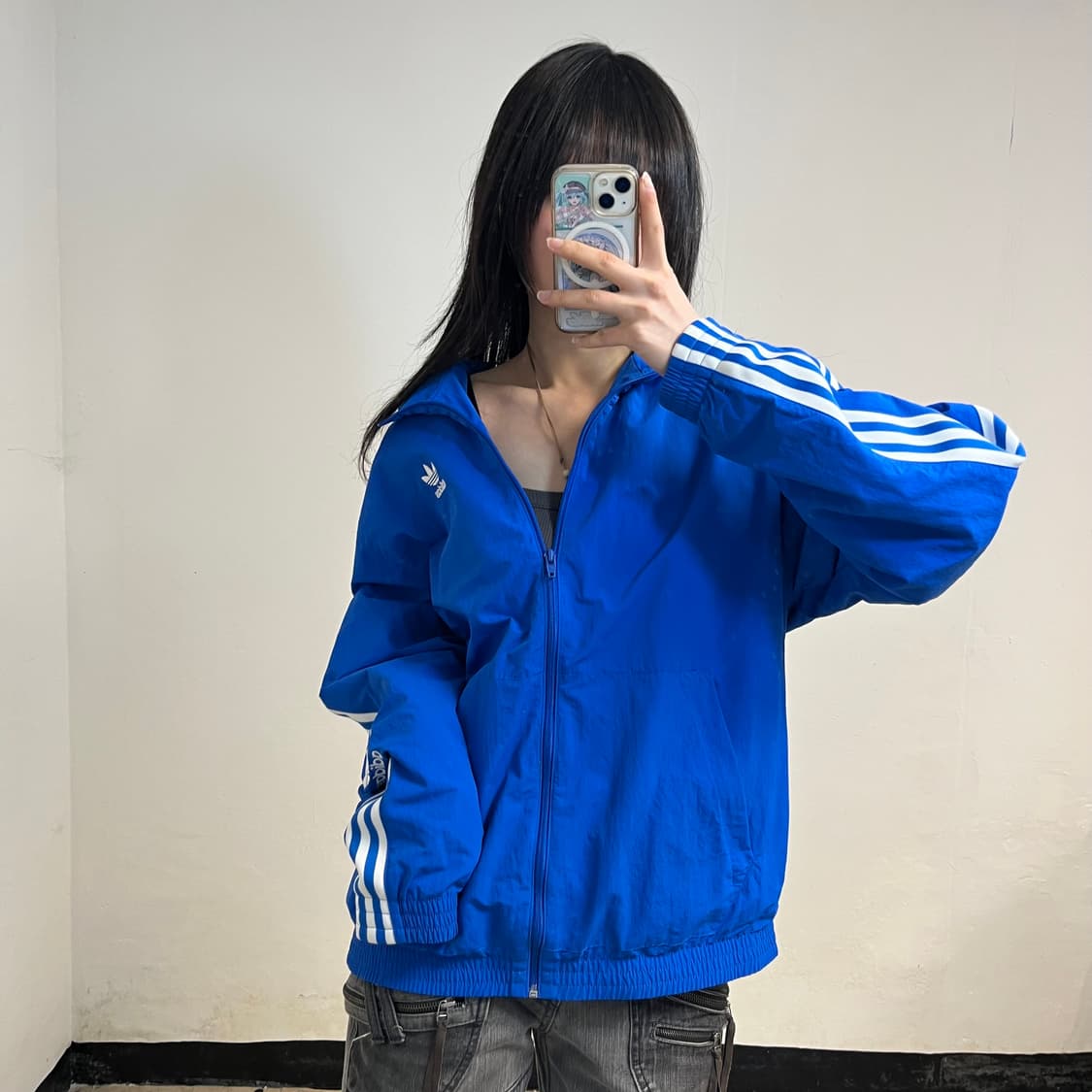 Adidas blue lock-up windbreaker 상품이미지6