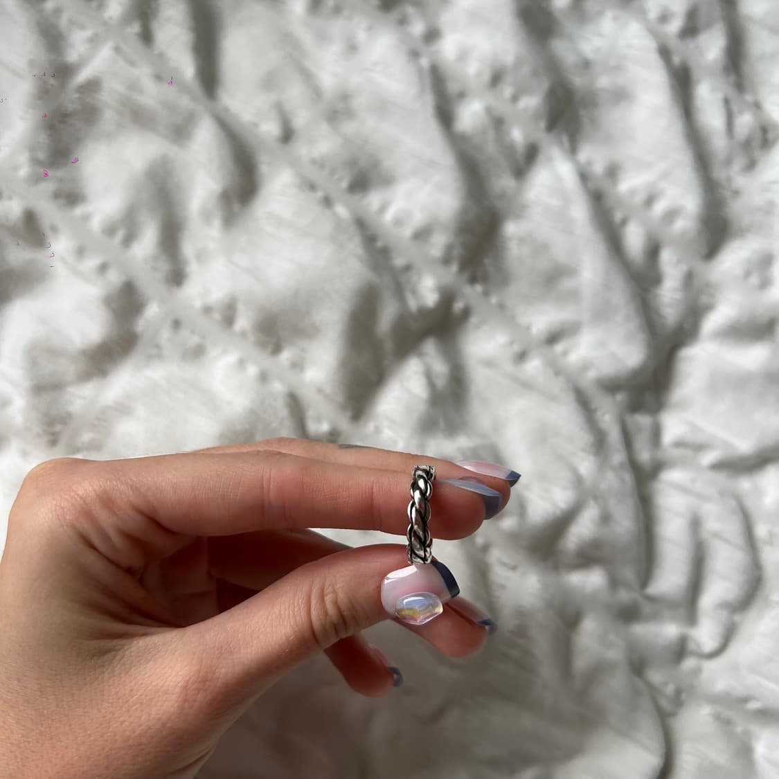 실버 트위스트 체인 반지 상품이미지2