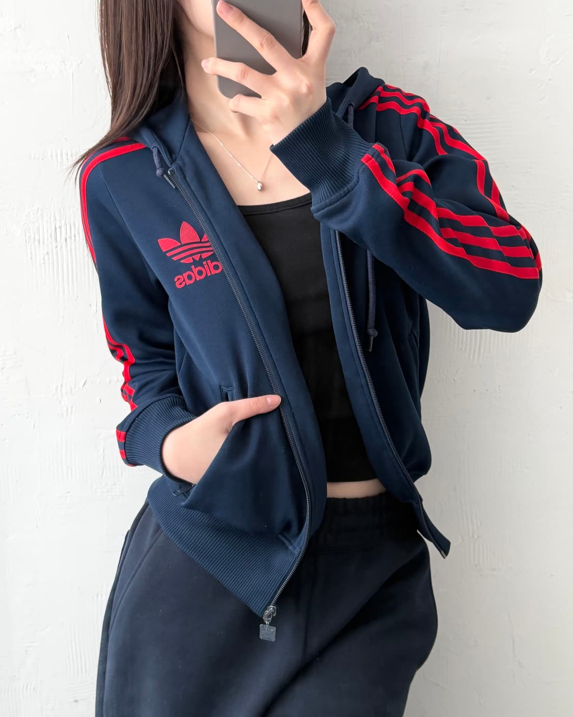 Adidas 아디다스 네이비컬러 후드 트랙탑 상품이미지6