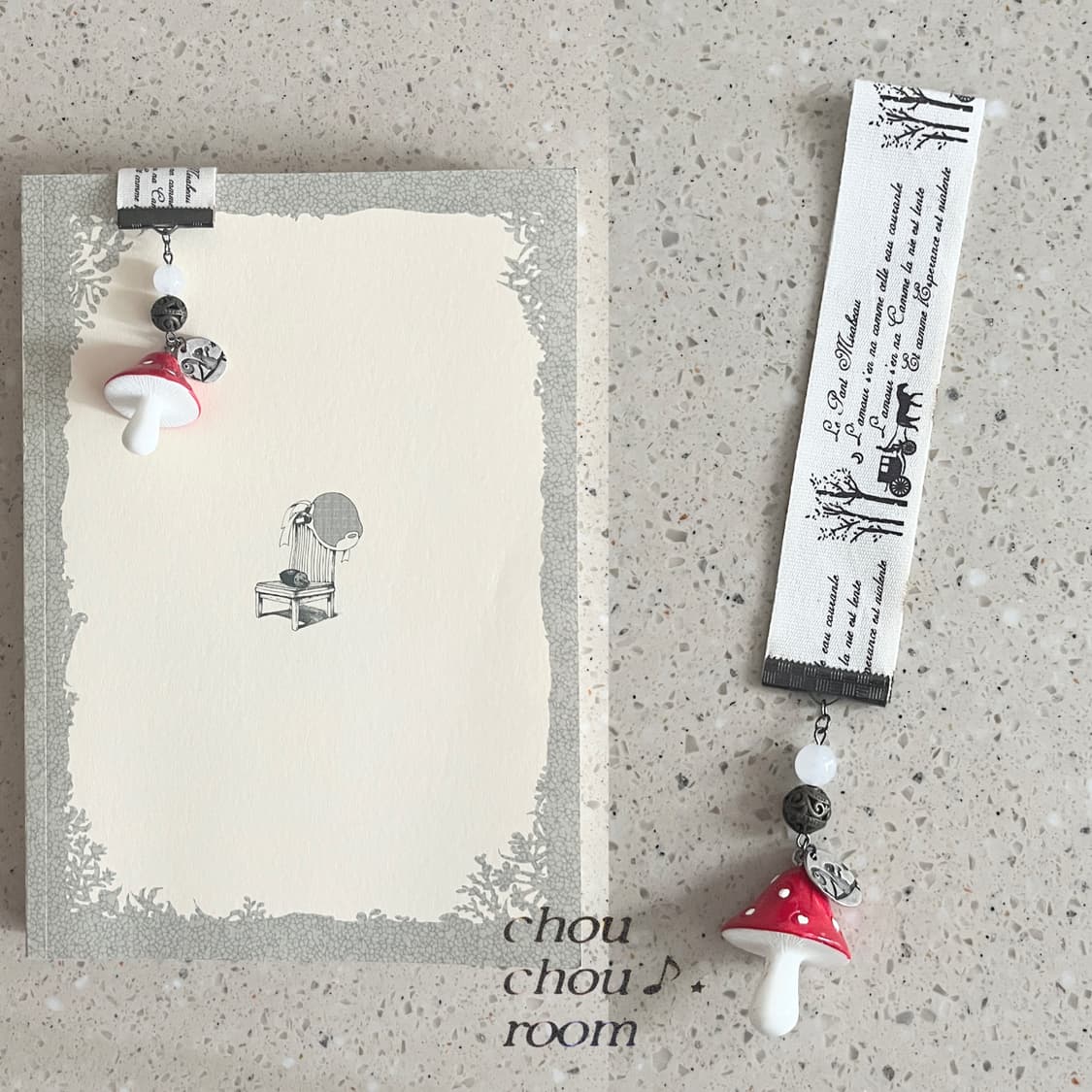 리본 펜던트 책갈피 ⊰cute mushroom⊱ bookmark 상품이미지2