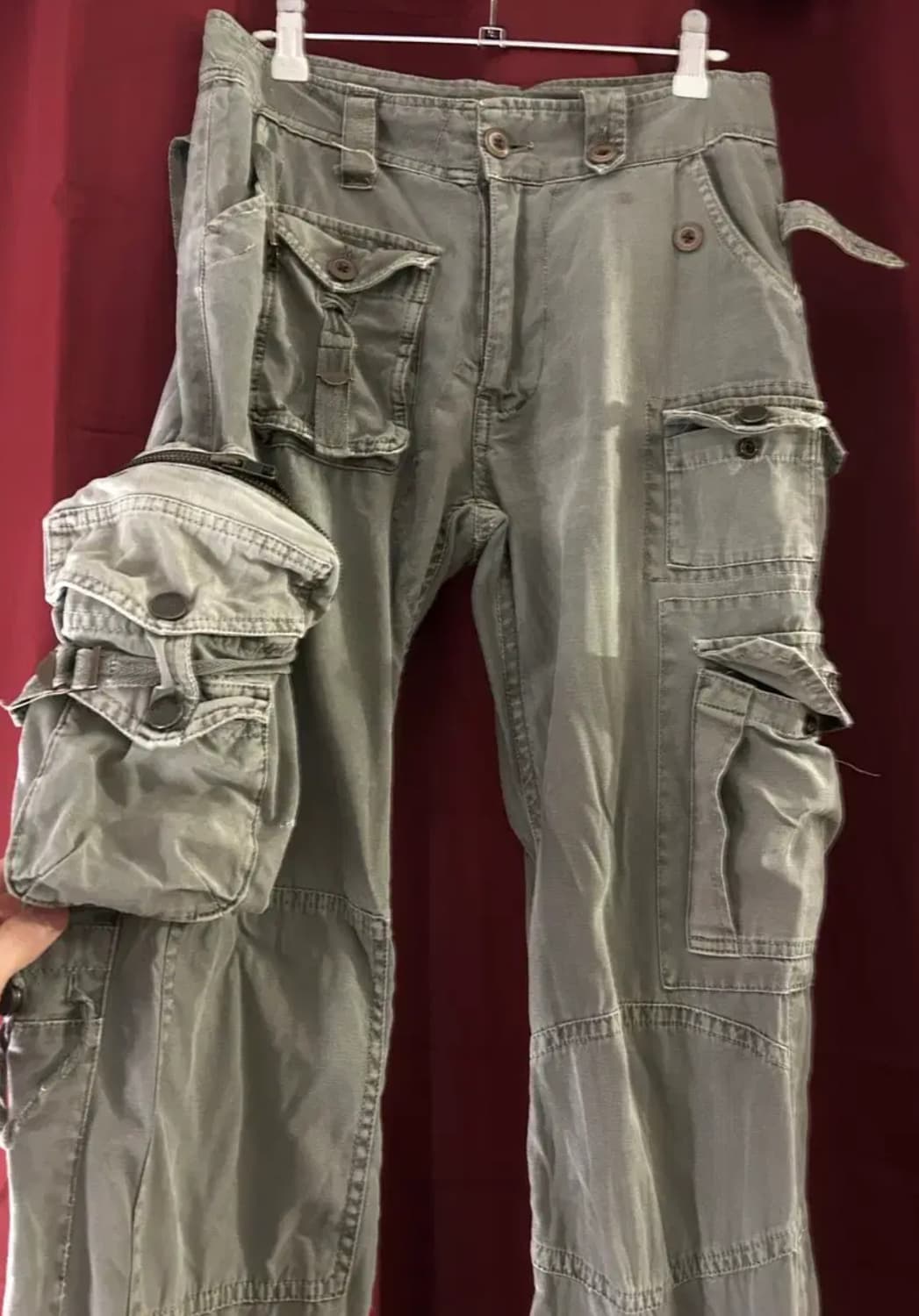 펑크 일본 빈티지 그런지 카키 카고 팬츠  상품이미지5