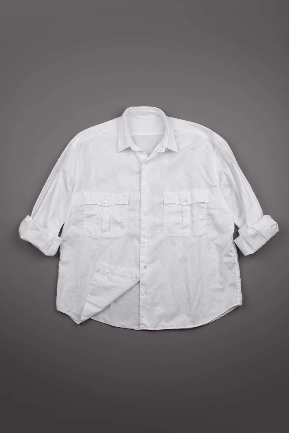Porter Classic X Alumo 롤업 코튼린넨 셔츠 화이트 상품이미지4