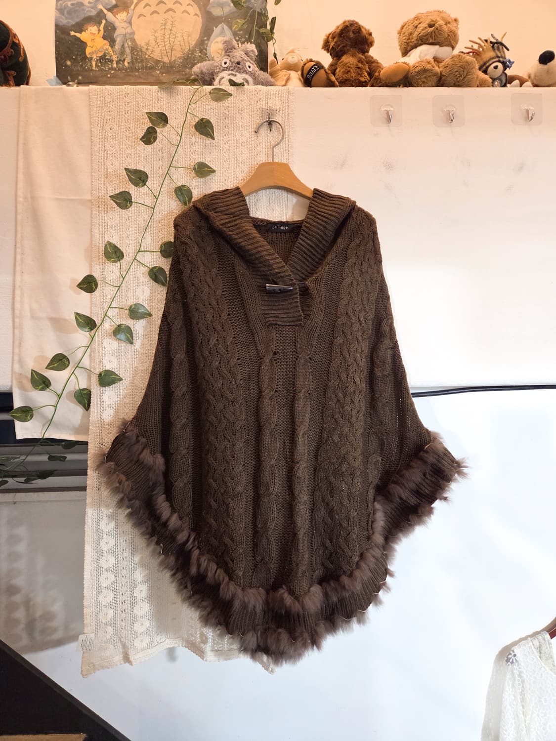 초코브라운 케이프 니트 상품이미지1