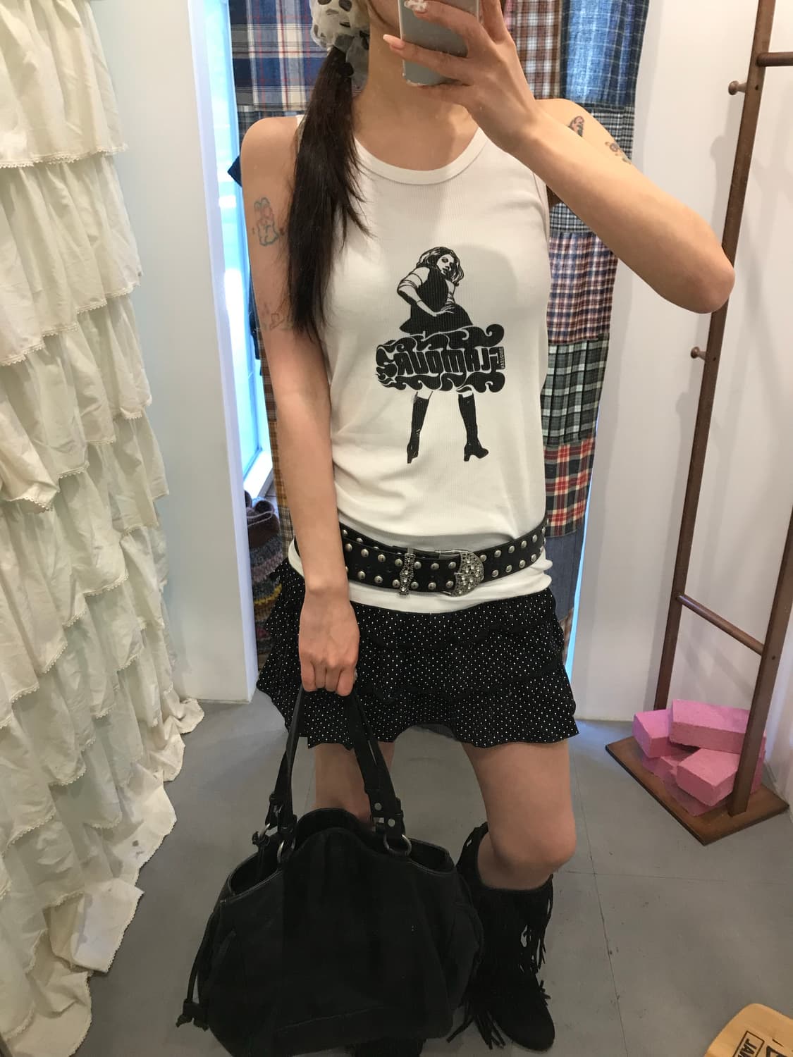 히스테릭글래머 화이트 히스걸 나시 상품이미지1