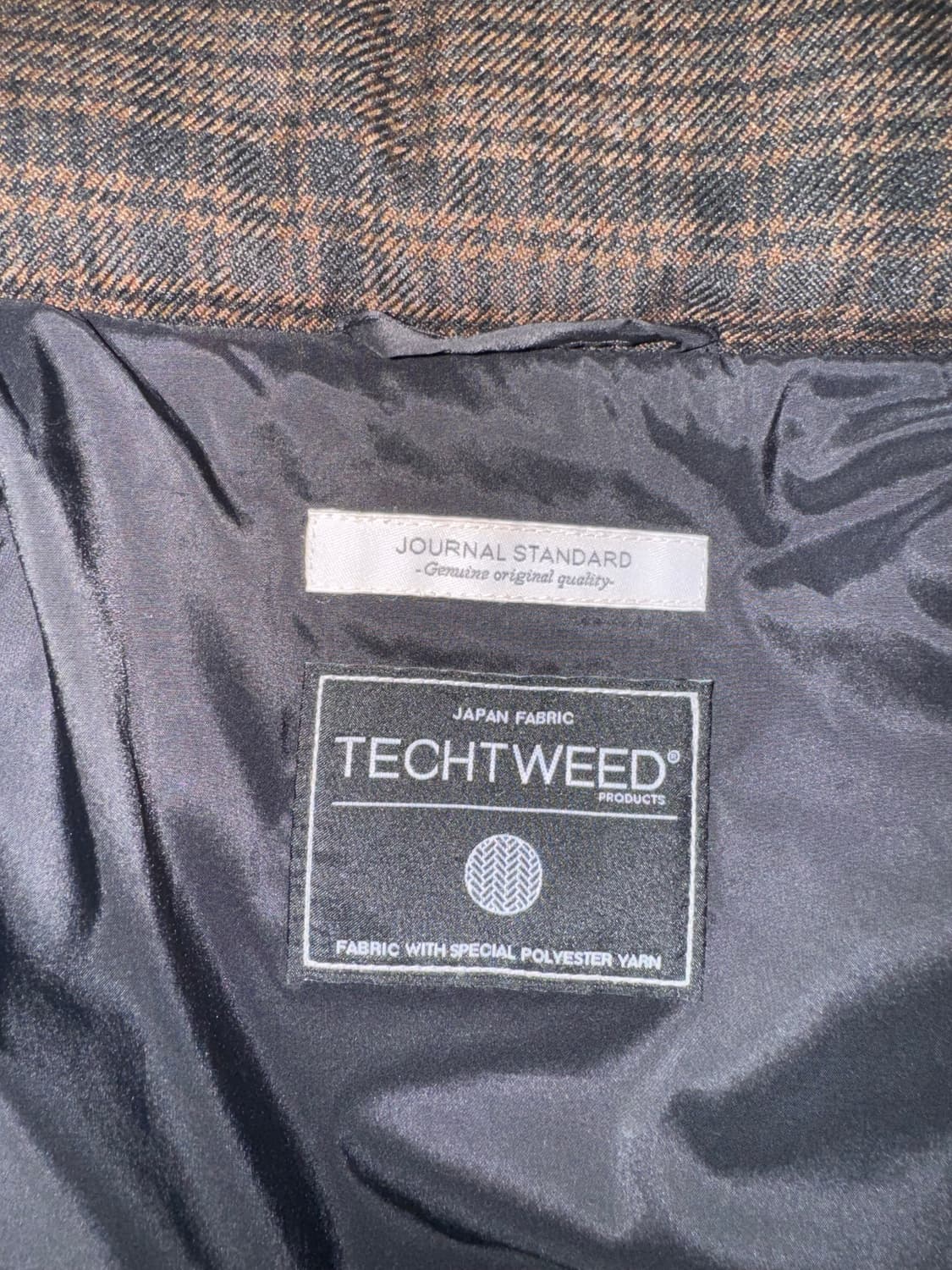 [M][100] 저널스탠다스 테크 트위드 그랜체크 다운자켓 브라운  상품이미지8