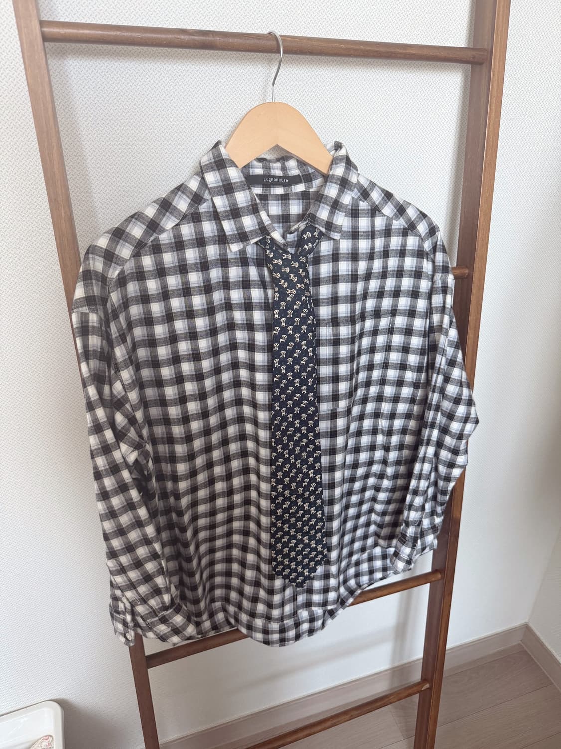 체크셔츠 + 강아지 넥타이 상품이미지2