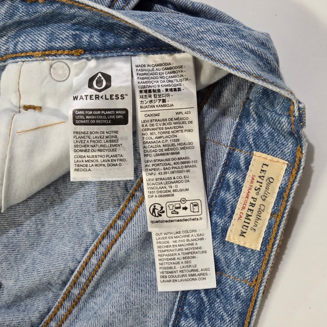 90s 리바이스 501 빅E 프리미엄 연청 컷팅진 26/30 상품이미지6