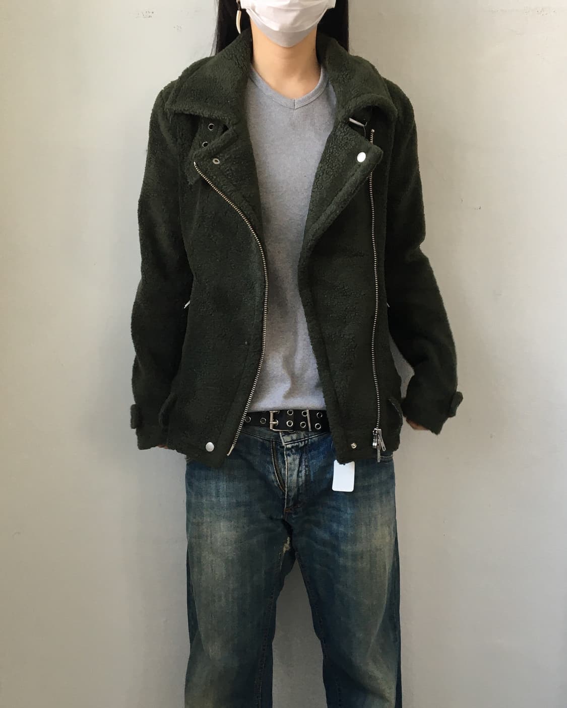 Belted fleece rider jacket 상품이미지1