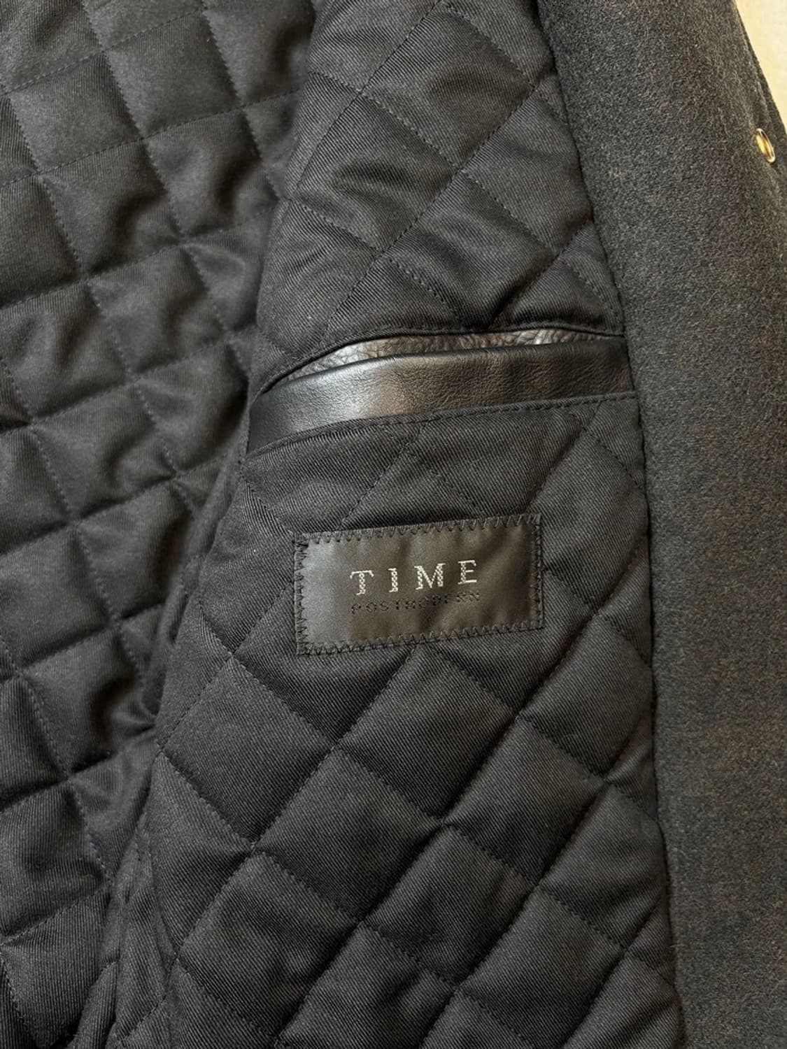 타임옴므 12FW 소가죽 배색 울 바시티 자켓 PN6056 상품이미지8