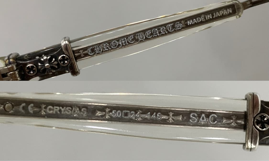 크롬하츠 SAC 크리스탈 클리어&앤틱실버 안경 [CRYS/AS] 상품이미지7