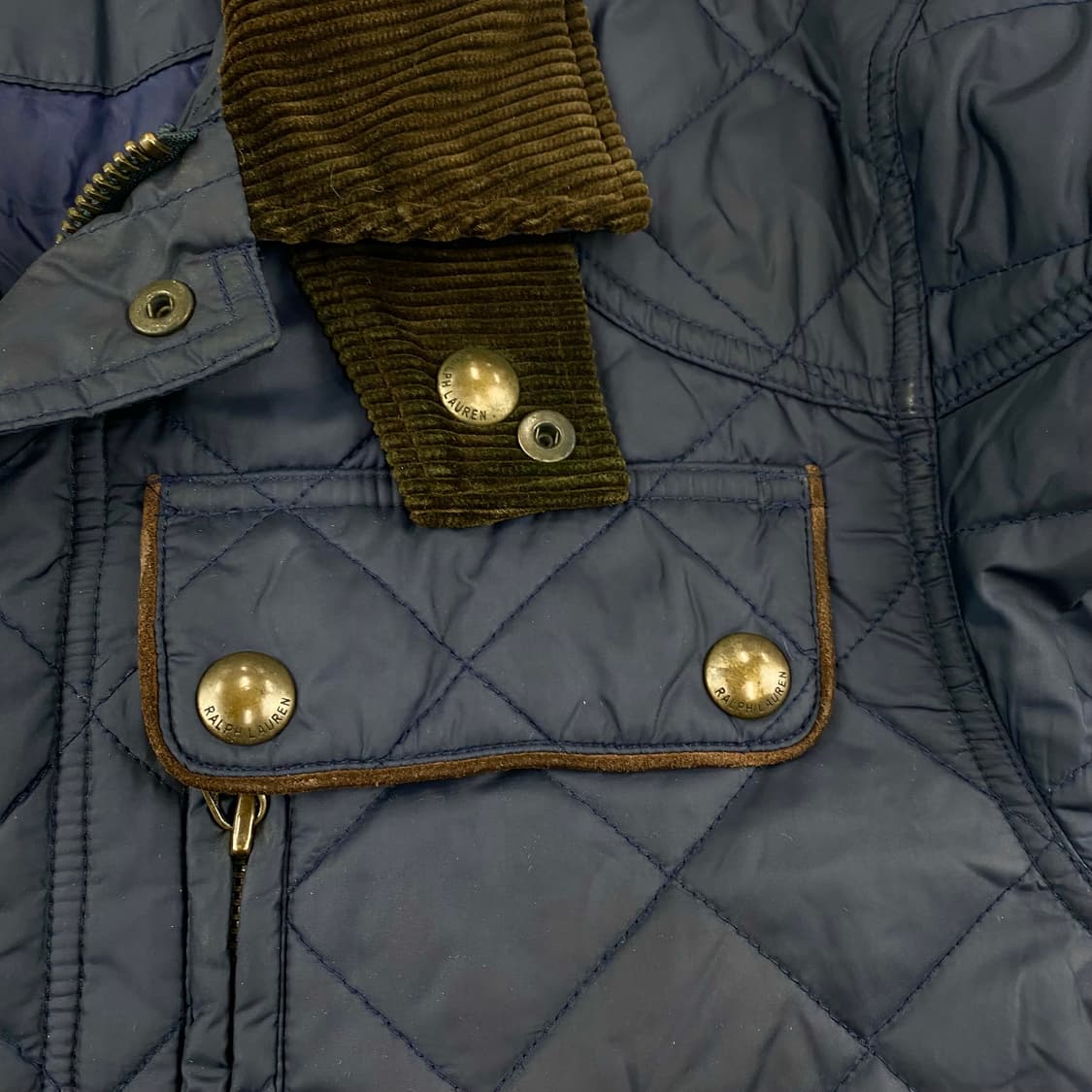 폴로 네이비 코듀로이 카라 퀼팅 자켓 (100) 상품이미지4