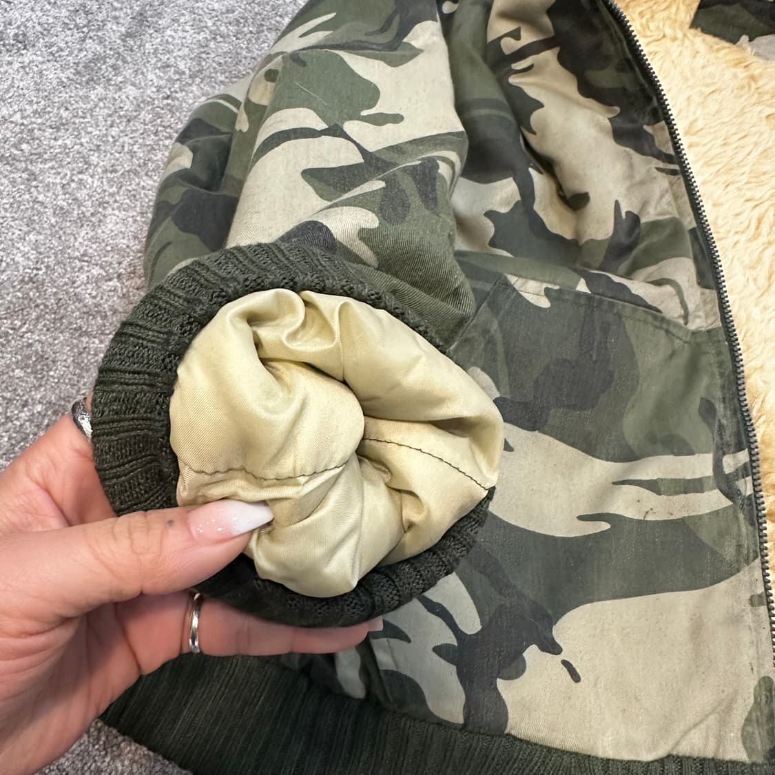 빈티지 푸마 카모플라주 쉐르파 후드집업L 상품이미지6