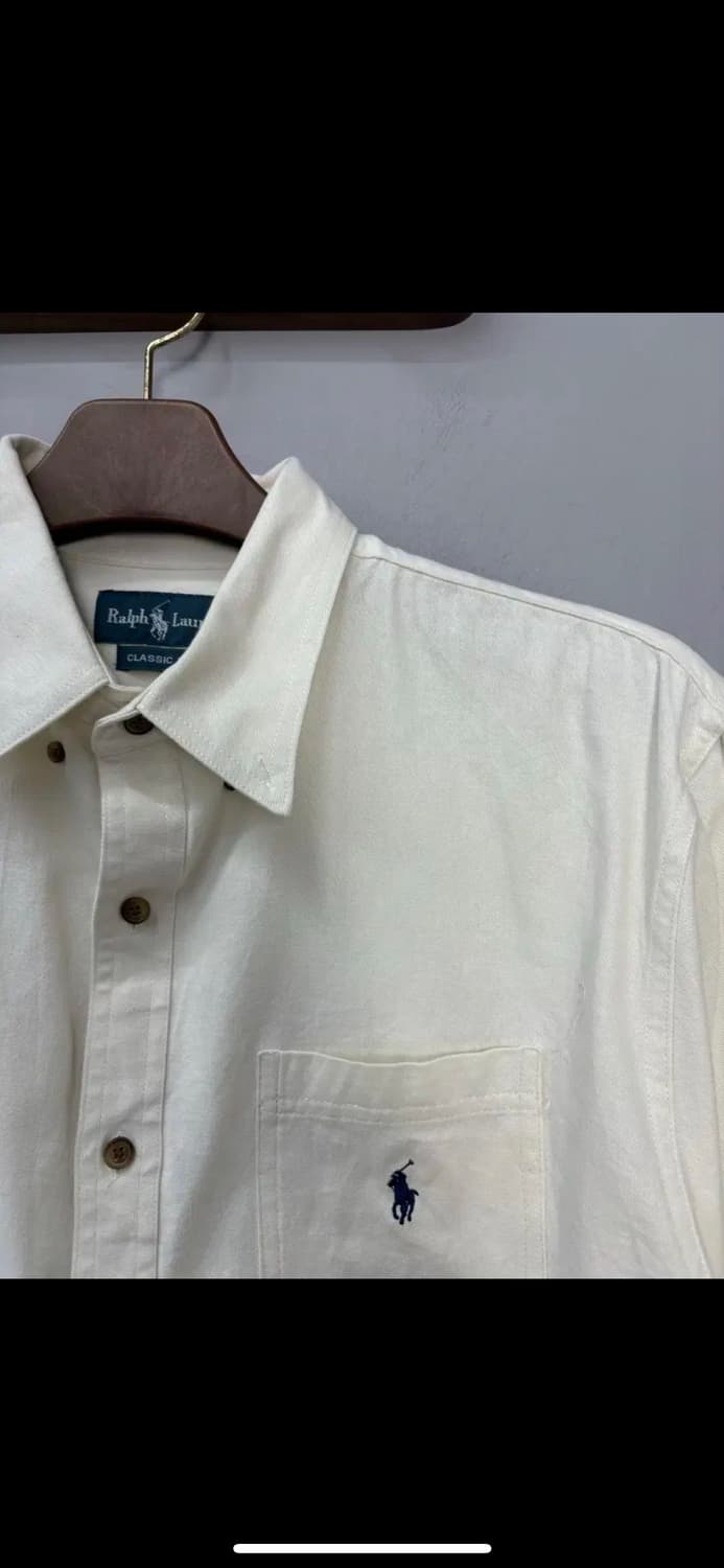 폴로랄프로렌 포니로고 클래식핏 코튼 아이보리 셔츠 H1211 상품이미지3